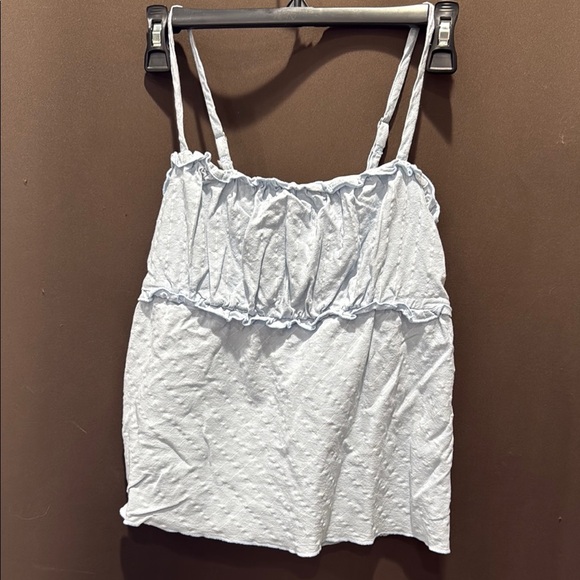 KIRIOUS LOS ANGELES Tops - Kirious Los Angeles Light Blue Smocked Ruffled Babydoll Top, Size S